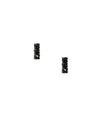 Blackened silver mini bar earrings with black rose cut diamonds 