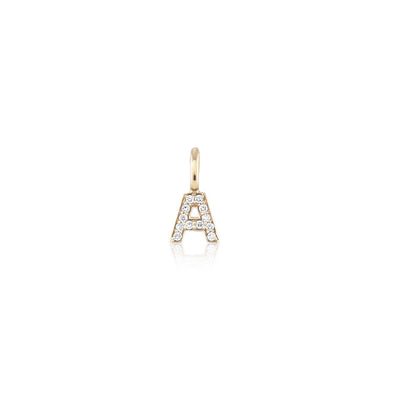 9ct Yellow Gold Diamond Initial A Pendant Charm